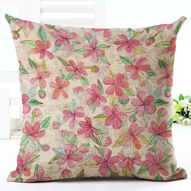 2016 Ретро стиль деревенский цветочный сектор квадратный льняной с принтом диван