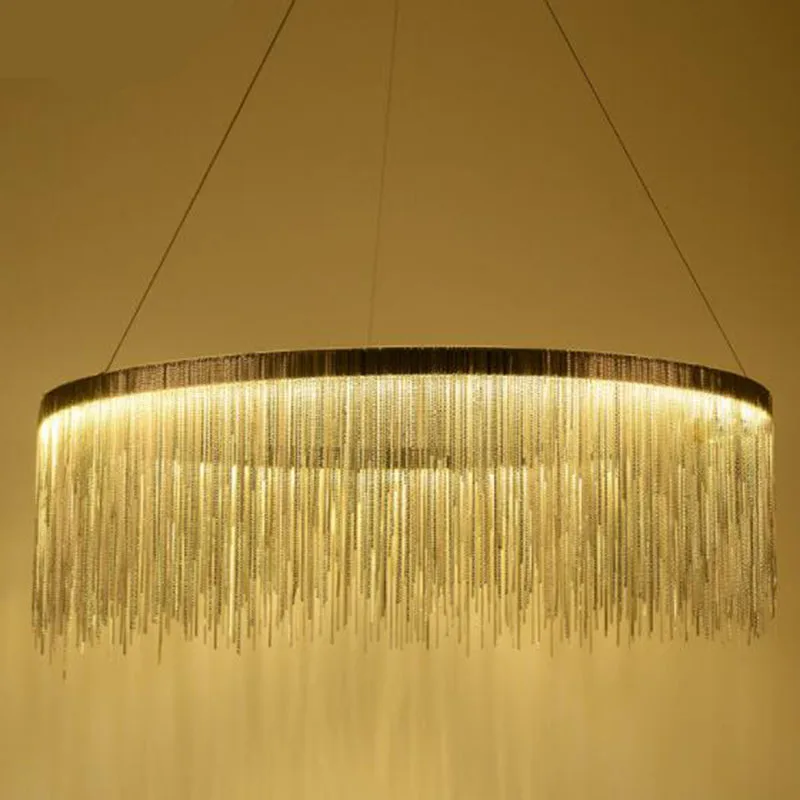 Joyful Home Modern Chain Stainless Steel Pendant Lights Hanging Dining Room Restaurant LED Bulbs Luster lamp Fixtures | Лампы и