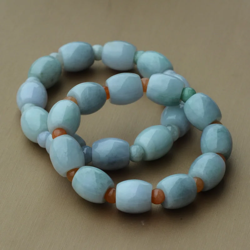 Женский и мужской браслет овальные круглые браслеты с натуральным изумрудом |