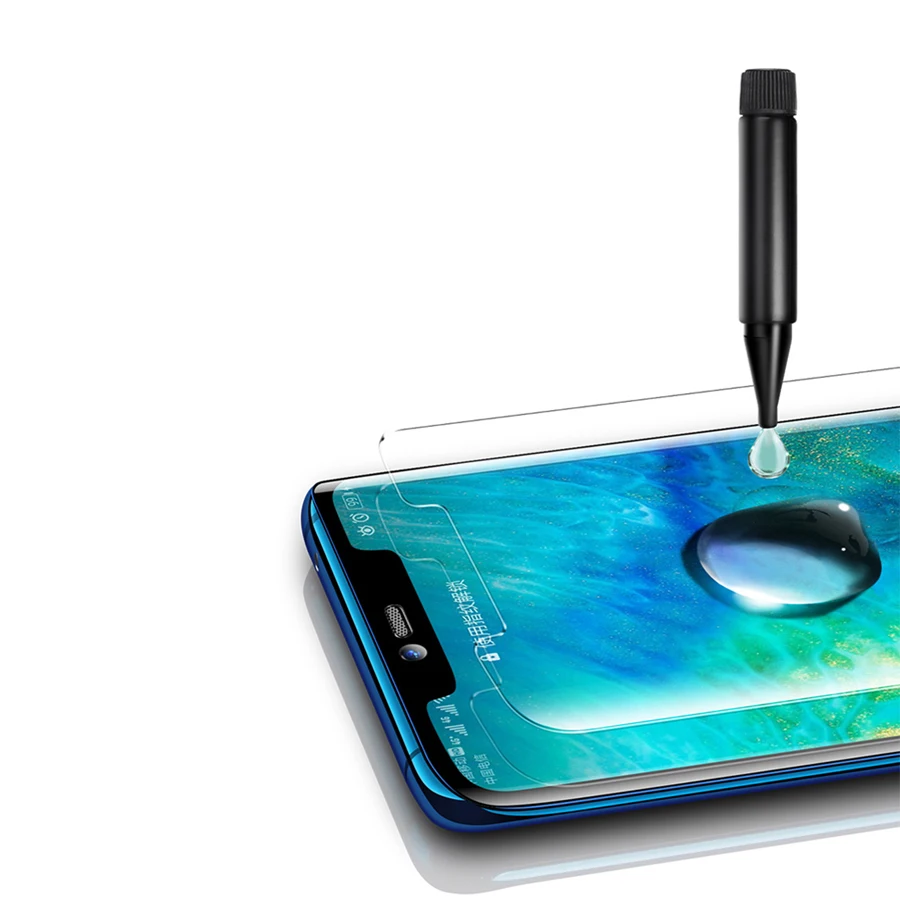 Защитное стекло с полным покрытием для Huawei P30 Pro Mate 20 закаленное УФ Samsung S10e