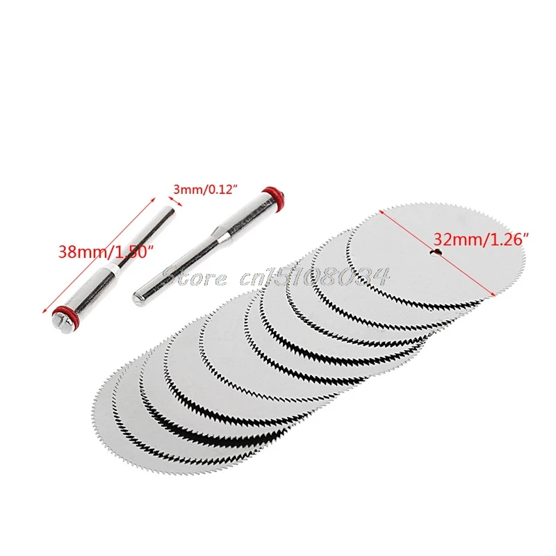 

10 x 32mm Wood Saw Blade Disc + 2 x Rod Dremel Rotary Cutting Tool S08 Wholesale&DropShip