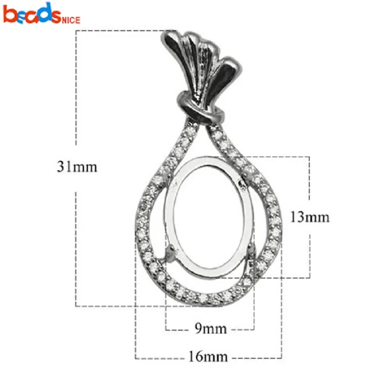 Beadsnice Стерлинговое Серебро Подвеска Установка основа Подвески Diy Изготовление ювелирных изделий женские аксессуары ювелирные изделия 34065 - Цвет: silver