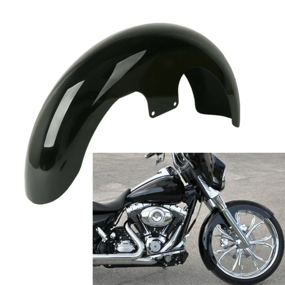 Мотоцикл Окрашенный черный 2" обёрточная бумага переднее крыло для Harley Touring Electra Street Road Glide King FLHX FLTR FLHT FLHR