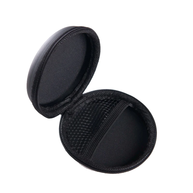 Круглая черная коробка для хранения кошелек монет ключей наушники провода