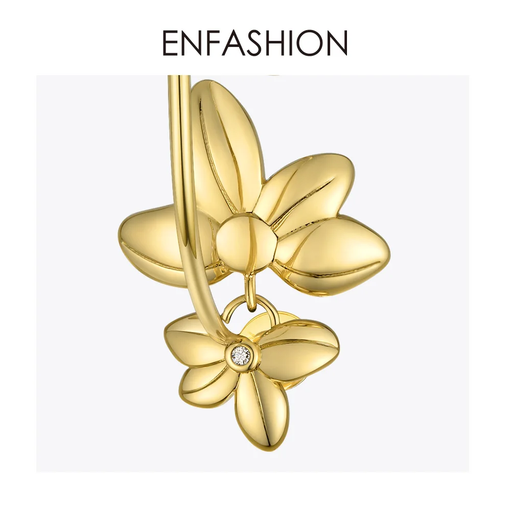ENFASHION серьги кольца цветок для женщин золотой цвет массивные большие круглые