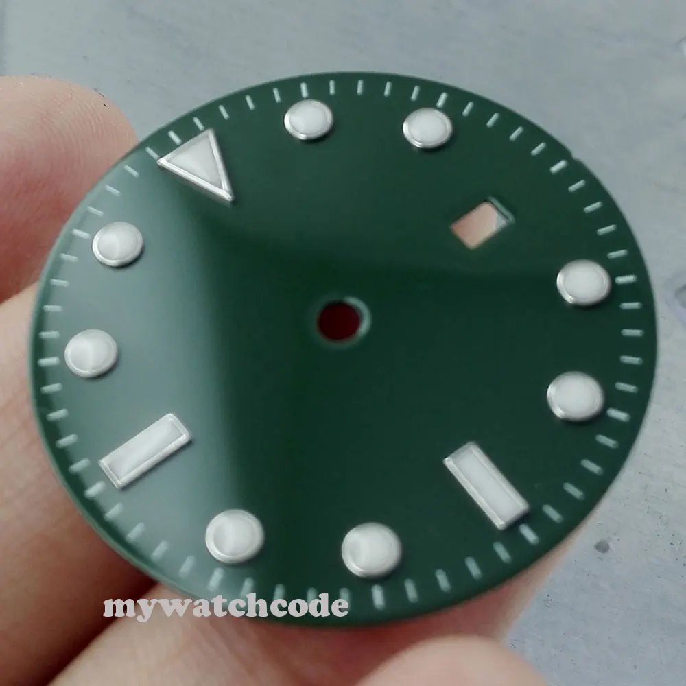 

31.3mm green olive super lume Watch Dial for ETA 2836 Mingzhu 2813 Movement 23