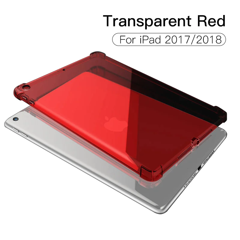 2018 Red PZOZ чехол для нового iPad Pro чехол 9,7 Air mini 1 2 3 4 5 Силиконовый противоударный прозрачный ТПУ чехол для планшета - Цвет: 2018 Red