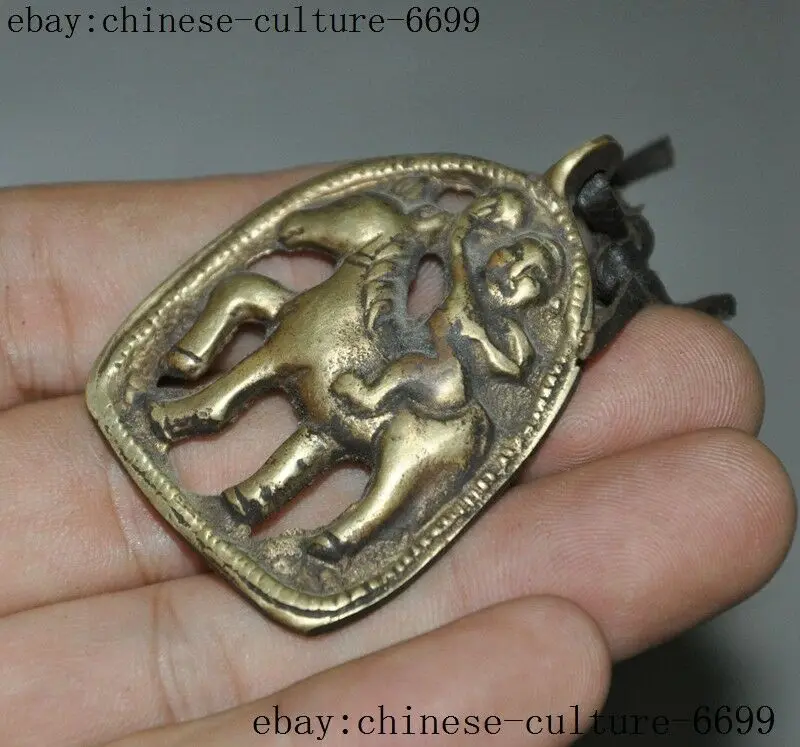 Тибетский Бронзовый буддистский кулон в виде божьей лошади|Статуи и скульптуры| |