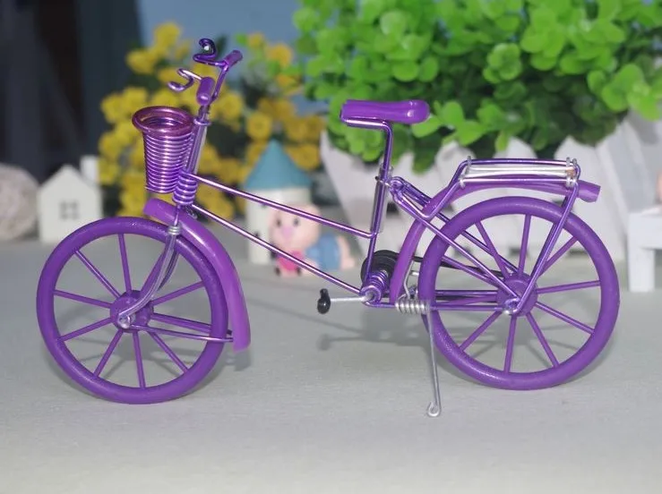 Free shippinh with Aluminum handicraft Color wheel bike model/with Basket/cjh-B |