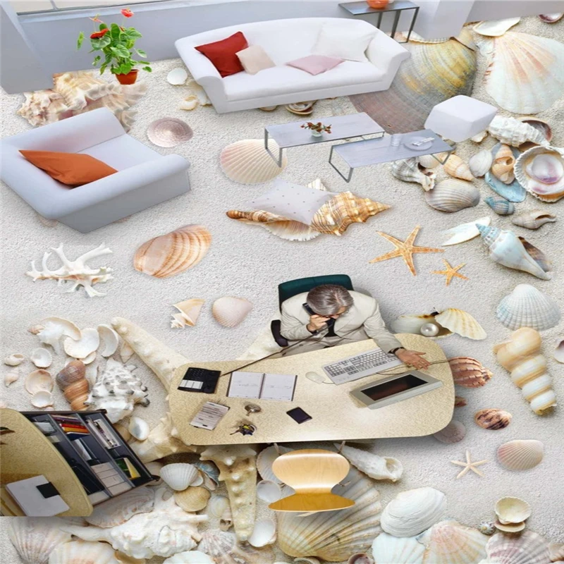 Большой Морской 3D корпус для пола гостиной ванной комнаты декоративная 3d