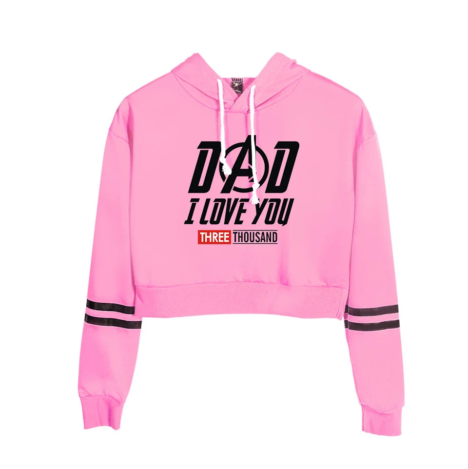 Новый Harajuku модные худи укороченный Love You 3000 раз толстовка с капюшоном для женщин