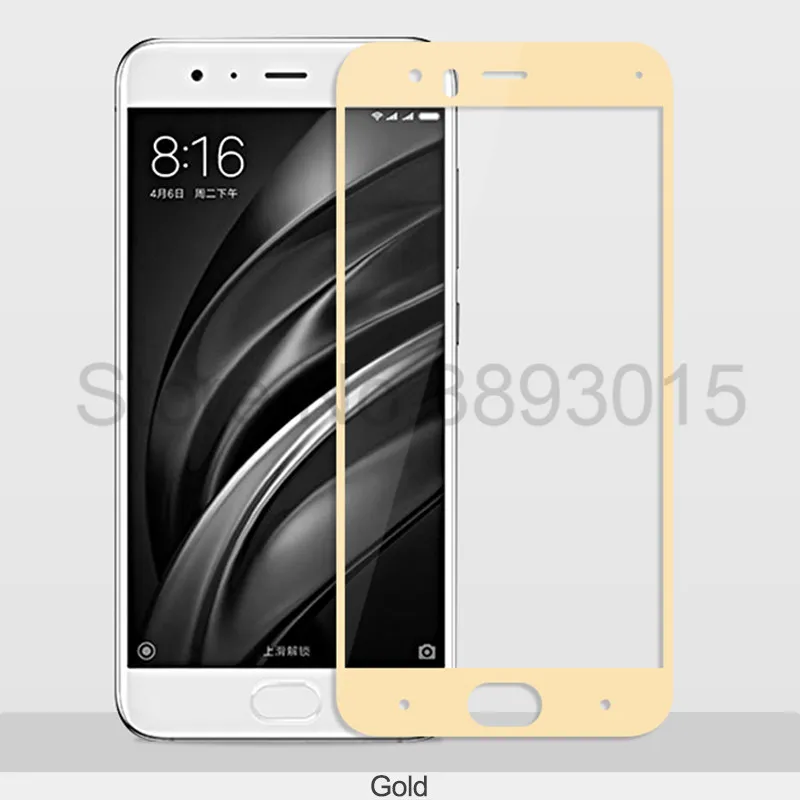 gold 9H 0,3 мм полное покрытие из закаленного стекла для xiaomi 6 mi 6 HD Защита экрана для xiaomi 6 mi 6 стекло для телефона 2.5D защитная пленка - Цвет: gold