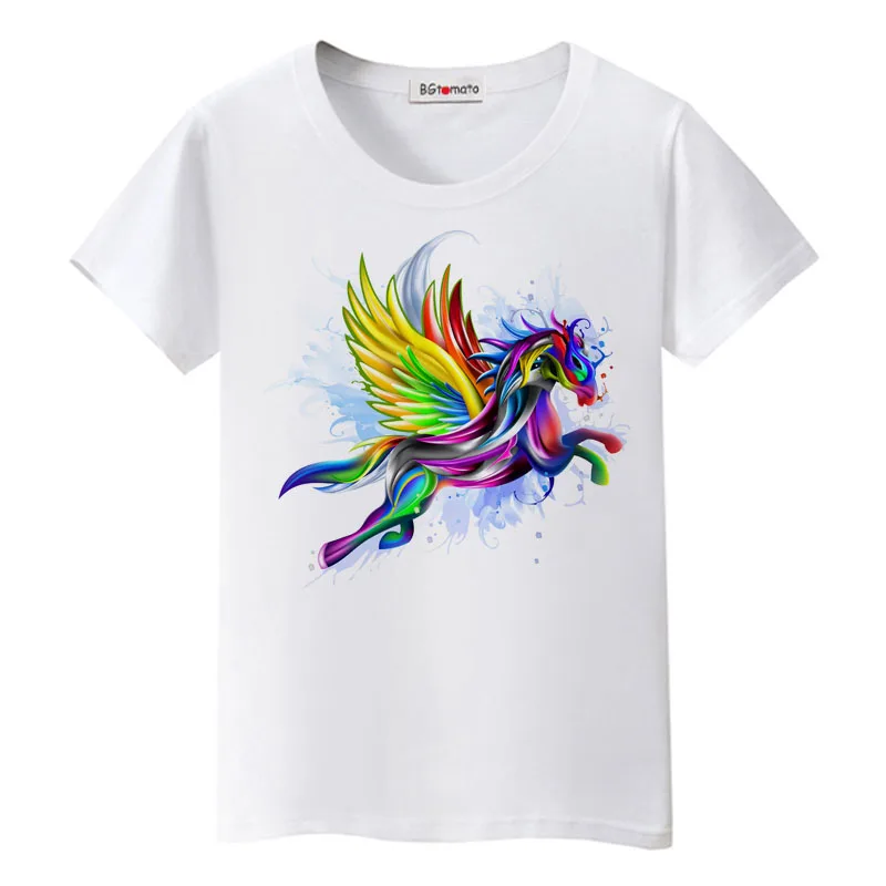 Футболка BGtomato с изображением цветной лошади Лидер продаж оригинальный бренд