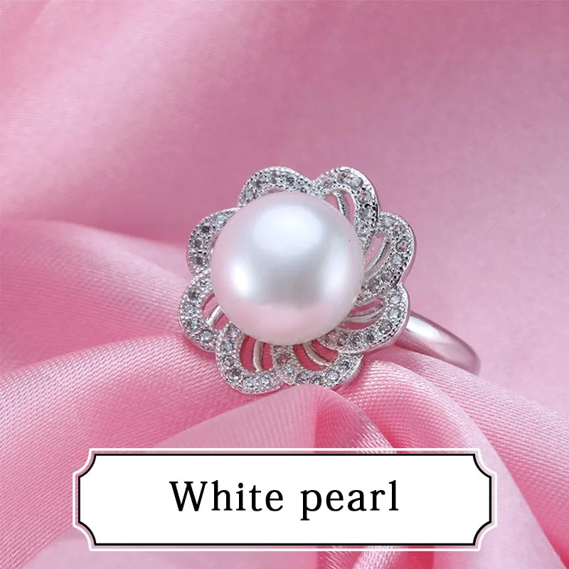 4 вида цветов серебряное Ювелирное кольцо 11 12 мм с пресноводным жемчугом для