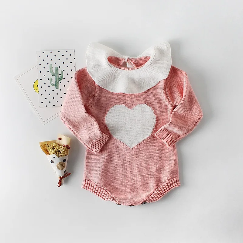 Long Sleeve Pink Детская трикотажная одежда, весенние вязаные детские комбинезоны, одежда для девочек, комбинезон для маленьких девочек, комбинезон для мальчиков, детская одежда - Цвет: Long Sleeve Pink