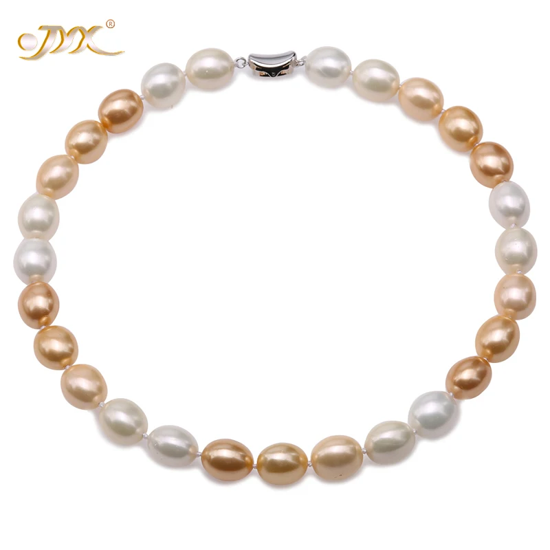 

JYX charming necklace Multi-Color 12-15mm Seashell Pearl Drop shaped Beads Necklace high quality 18" elegant jewelry for women
