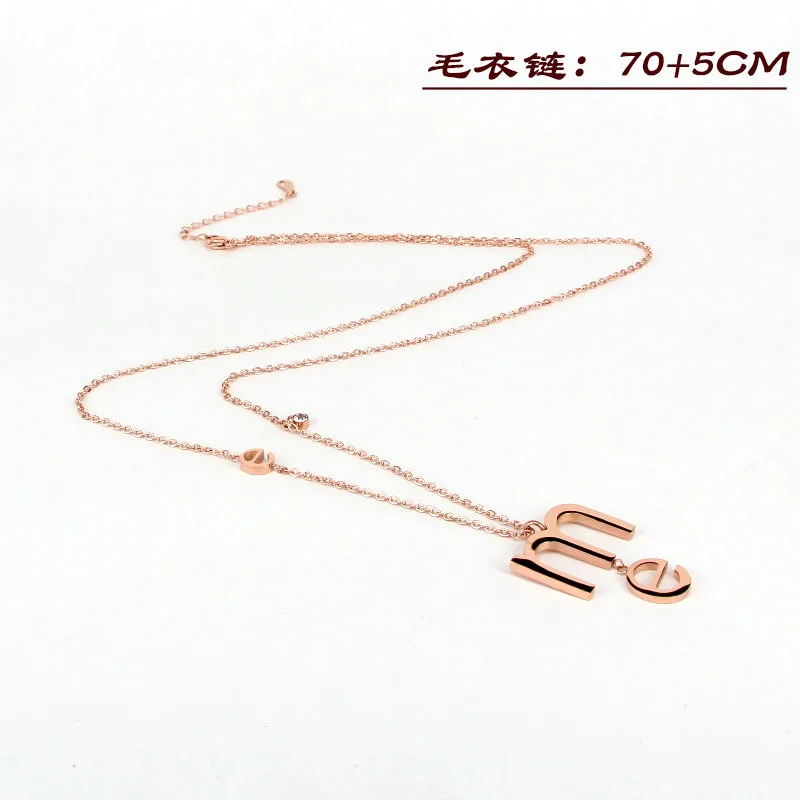 Женское длинное ожерелье из нержавеющей стали с надписью Love ME цепочка-свитер