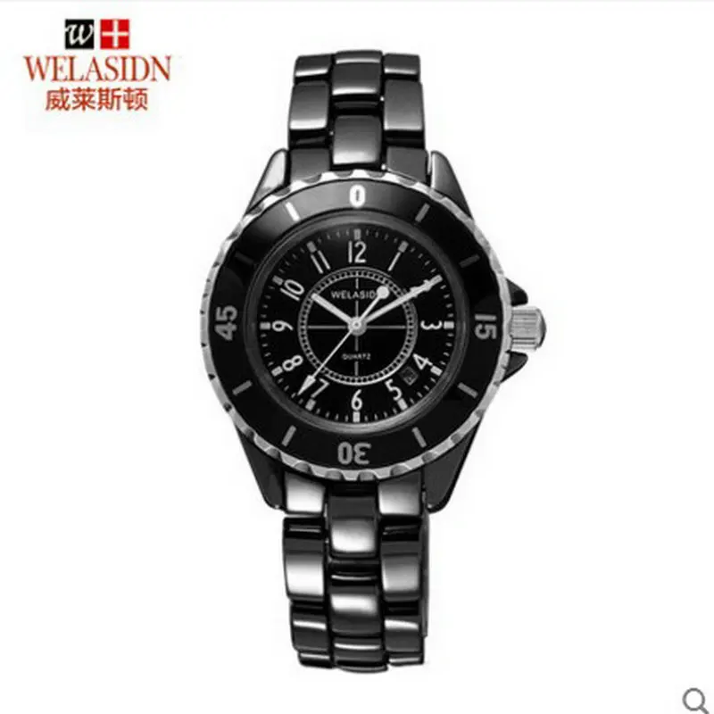 Низкая цена Керамической качество кварцевые женские часы женщина для Женщины