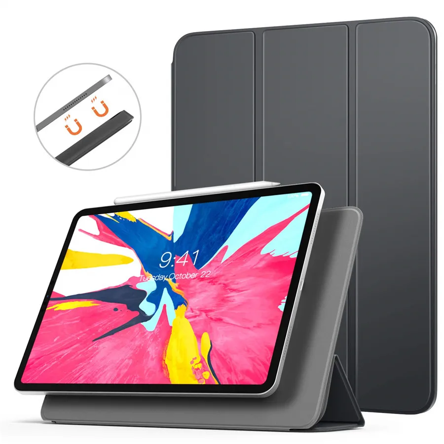 Серый Для iPad Pro 11 Чехол для iPad Pro Funda Магнитный ультра тонкий чехол для смарт-телефона для iPad 11 дюймов чехол с поддержкой беспроводной зарядки+ пленка - Цвет: Серый
