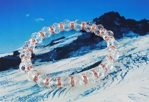 

18PCS Brown Rhinestone Rondelle Clear Crystal Bracelet #20325