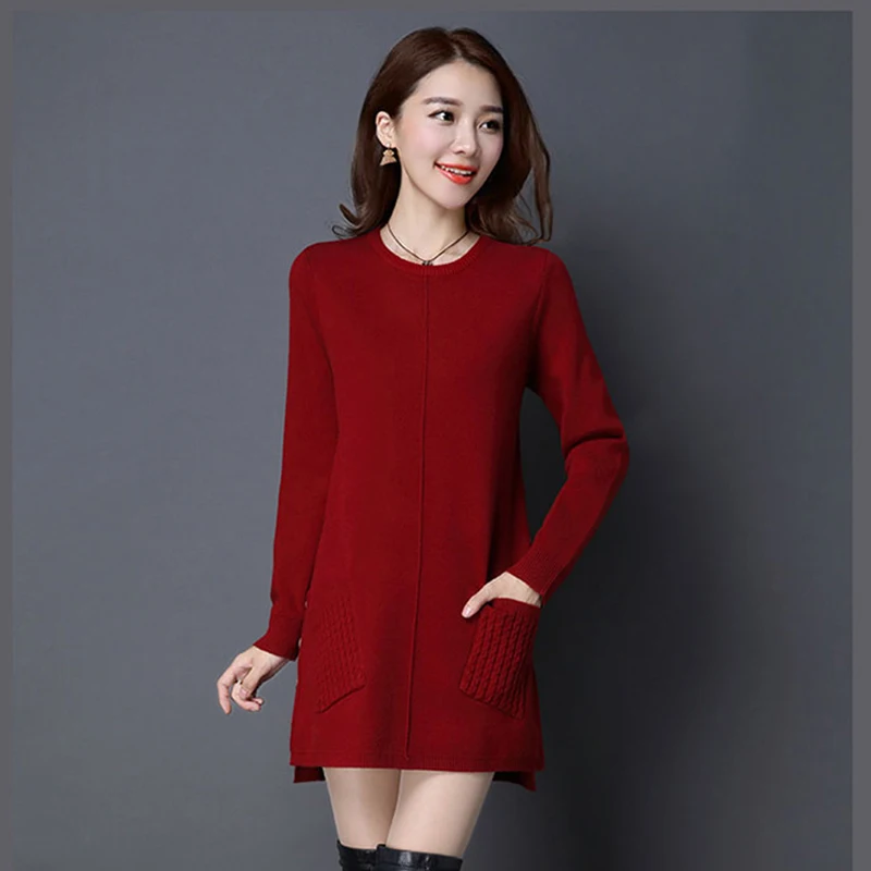 Осень-зима 2020 свитера женские пуловеры длинный корейский свободный свитер
