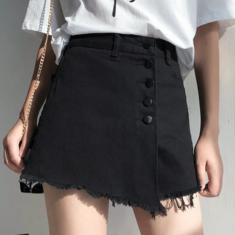 L 4XL новые джинсовые шорты с высокой талией женские летние повседневные платье