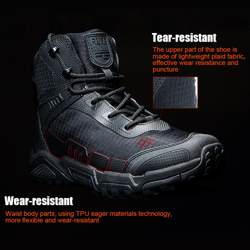 FREE SOLDIER outdoor sports hiking tactical military men boots tear-resistant shoes for climbing camping