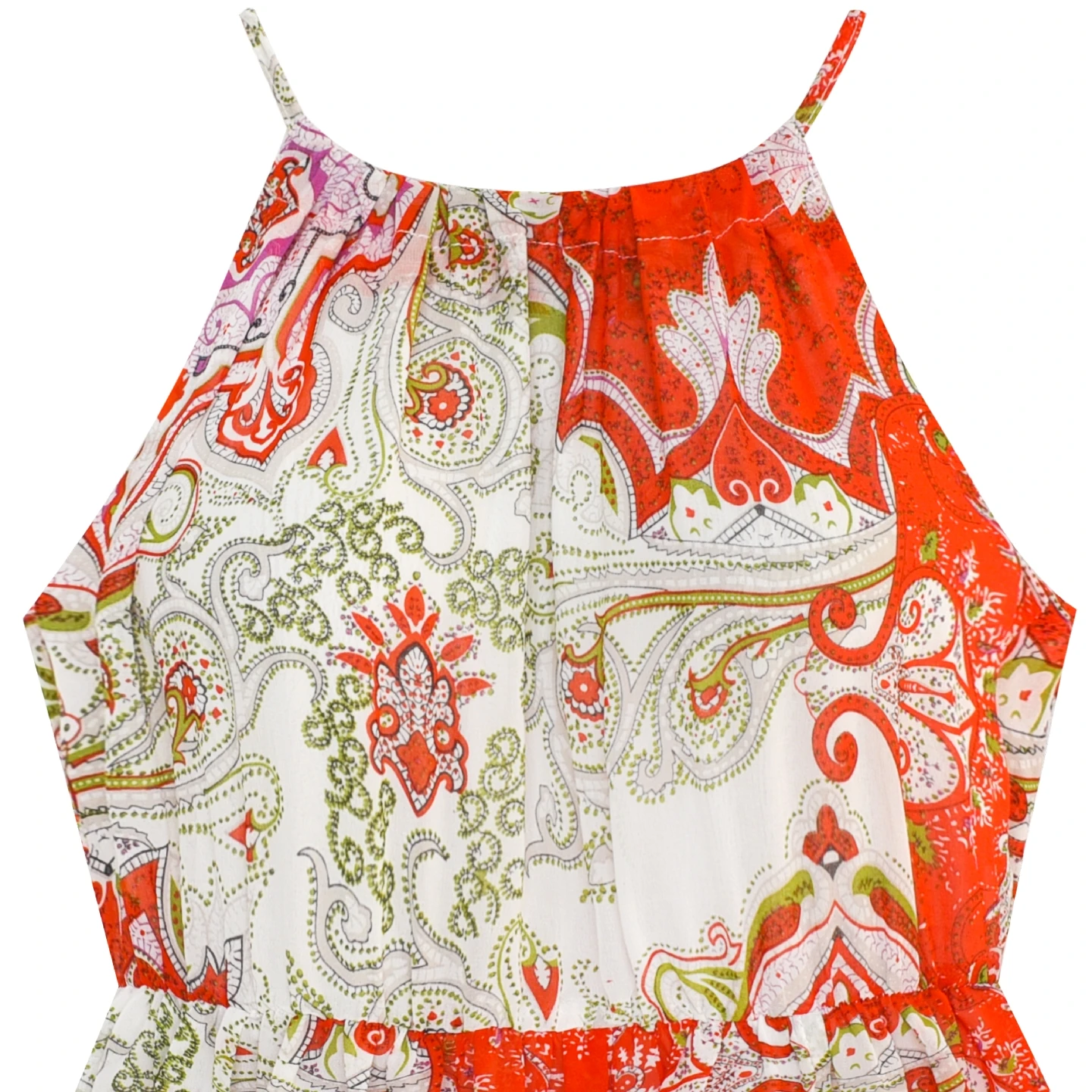 Flower Girl Dress Red Floral Chiffon Slip Midi Summer Beach Party 2020 Princess Wedding Dresses Children Clothes | Детская одежда и