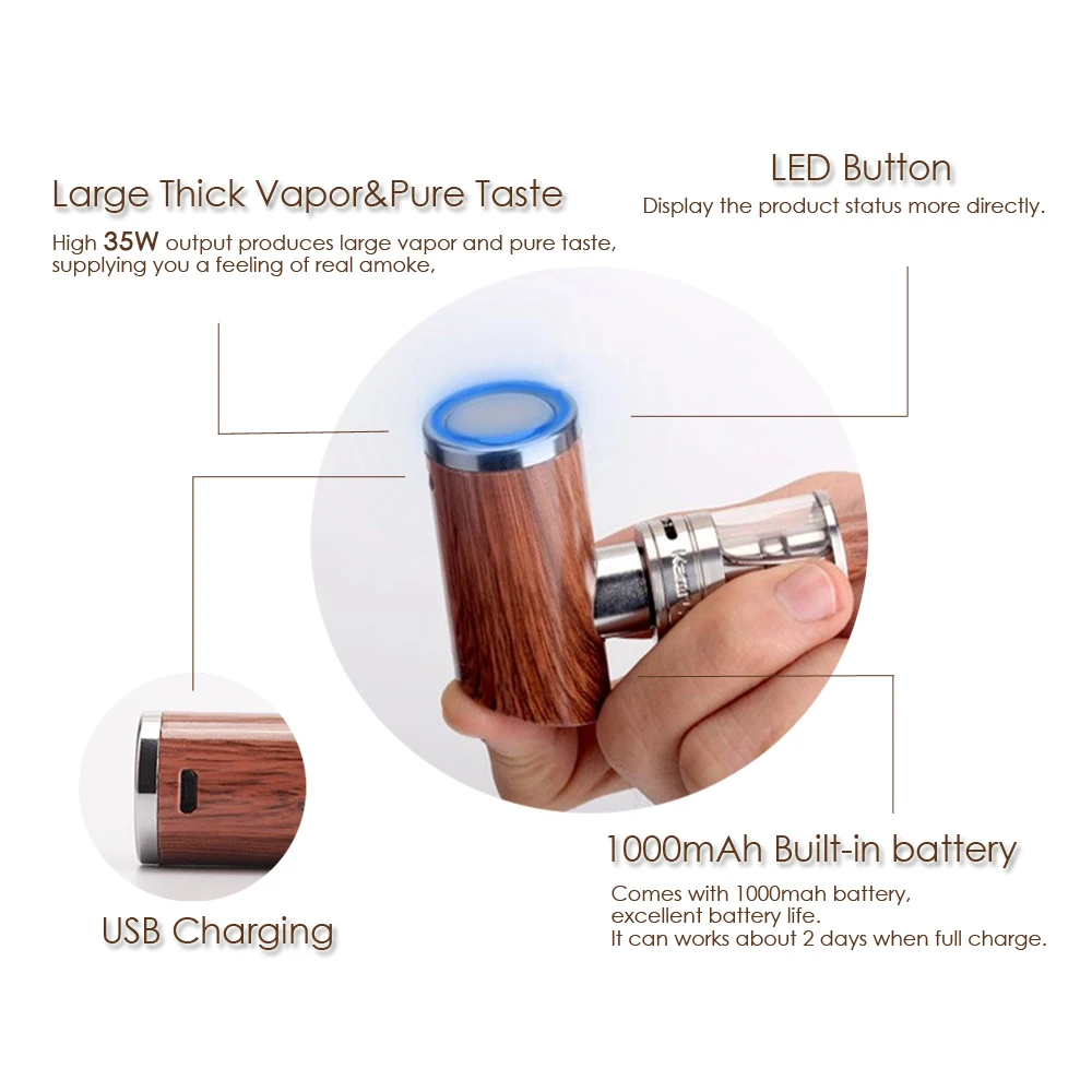 Original Kamry K1000 Plus E-Pipe Battery Body 1100mAh 30W MOD big vapor 510 thread e Pipe for K1000Plus Electronic | Электроника