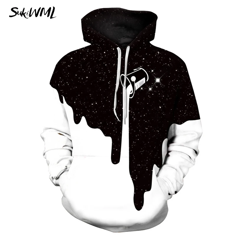SUKIWML 2017 Новый бренд Milk Cup 3D толстовки мужские весенние Sudaderas Para Hombre хип хоп Sudadera