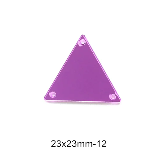 P12-23x23mm 50 шт. фиолетовые хрустальные зеркальные стразы с пришивкой, неровные темно-фиолетовые акриловые зеркальные стразы, пришивные стразы для одежды B3599 - Цвет: P12-23x23mm