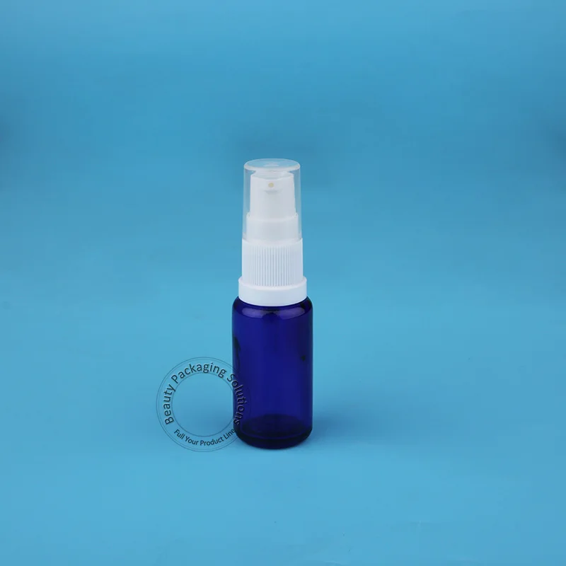 High Quality 15ml 10pcs/Lot Blue Glass Lotion Pump Spray Bottle Facial Cream Small Jar Split Charging Vial Cosmetic Container | Красота и
