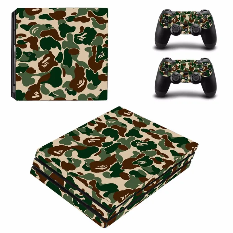 Новая камуфляжная Виниловая наклейка для sony Playstation 4 Pro консоль+ 2 шт контроллер наклейка для PS4 Pro