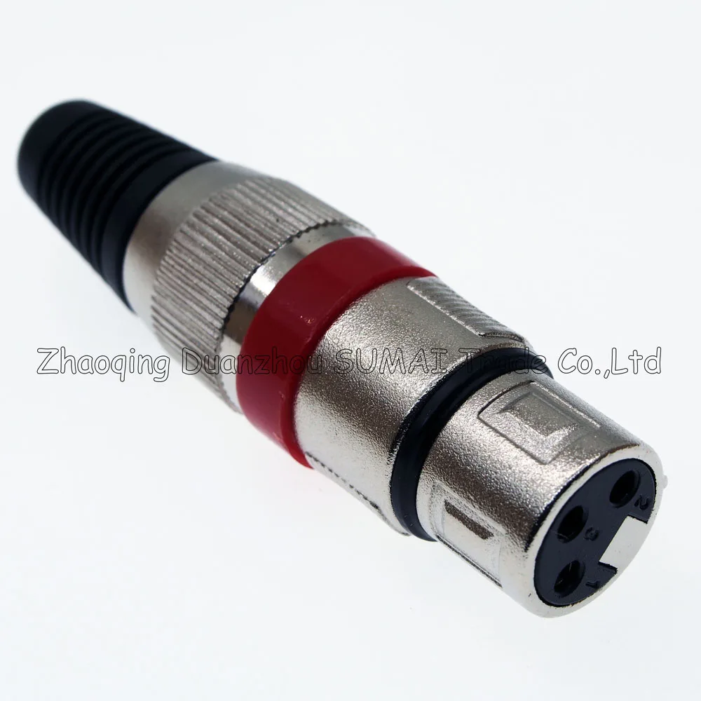 3Pin CANNON KTV аудио MIC разъем XLR 3 контактный J3P микрофон штекер серебро с красным