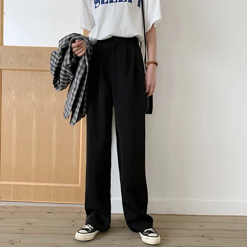 Pantalon Femme 2019 Autumn Fashion Women Wide Leg Pants High Waist Brief Casual Loose Full-length Trousers BV77 | Женская одежда