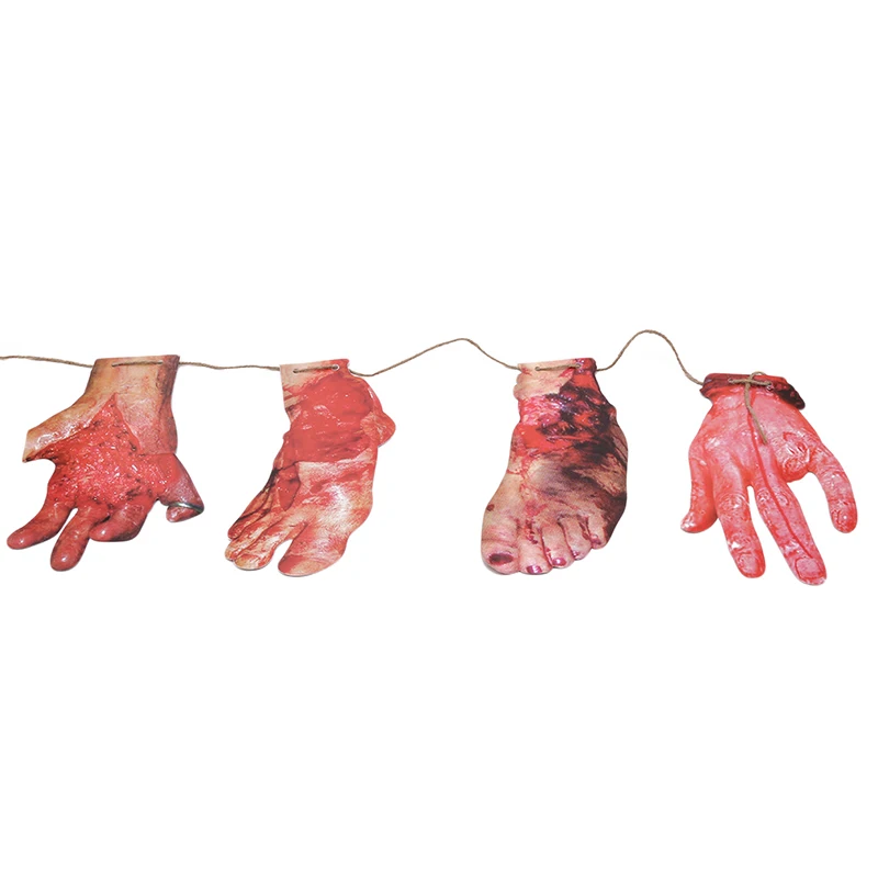 8pcs/set Rotten Hands And Feet Saber Horror Spooky Halloween Party Banner Haunted House Hanging Garland Pendant | Дом и сад