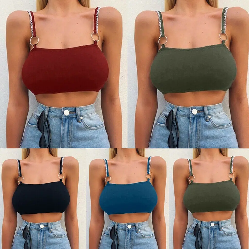 

Women Sexy Casual Tank Top Solid Straps Camis Ladies Sleeveless Summer Crop Top Shirt Cami Top