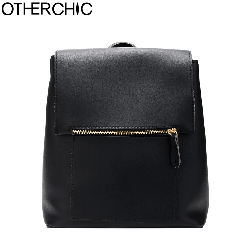 OTHERCHIC простые Стильные Модные женские рюкзаки искусственная кожа черный