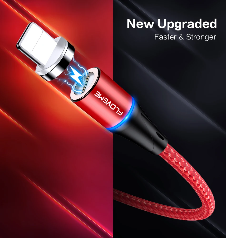 FLOVEME 2 м USB Магнитный кабель для быстрой зарядки для iPhone 7 XR XS для samsung Xiaomi huawei P20 Micro USB 3A type C USB кабель для передачи данных