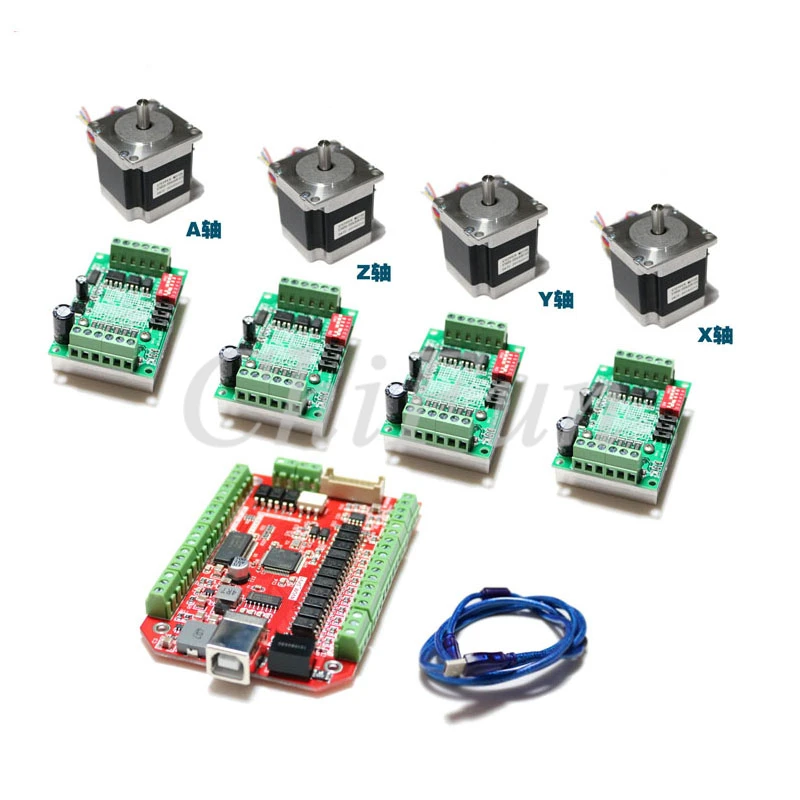 Четырехосевой гравировальный станок 57 шаговый двигатель контроллер привод