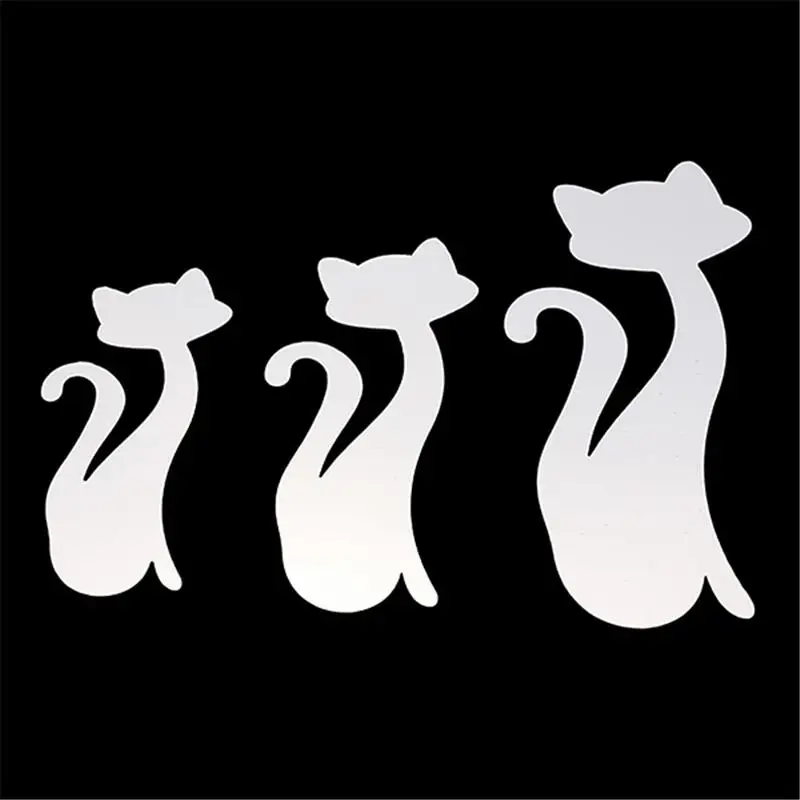 KiWarm, новая мода, сделай сам, 3D, четыре милых кота, настенные акриловые зеркальные наклейки, для дома, комнаты, художественная наклейка, кошка, декоративное зеркало для стены комнаты
