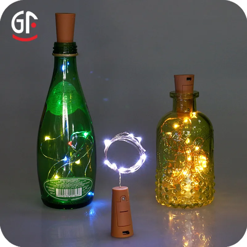 12 шт./упак. 2 м 20 LED бутылки вина из пробки строки Батарея освещение для Рождество