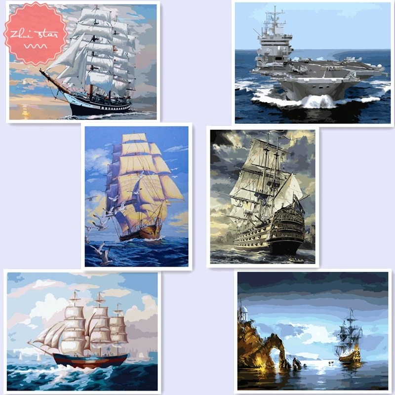 Алмазная картина вышивка распродажа Маяк Морской корабль паром мозаика