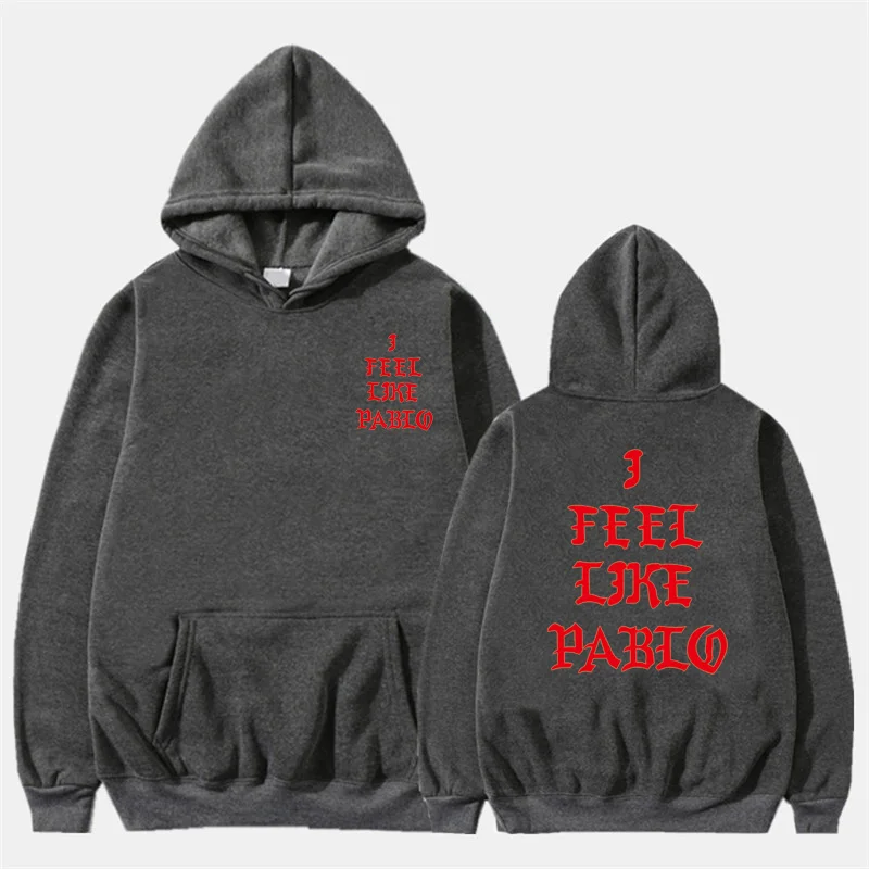 26 Dark gray I Feel Like Pablo с принтом красных букв, мужские толстовки, свитшоты в стиле хип-хоп, мужская и женская уличная одежда, флисовый пуловер, топы - Цвет: 26 Dark gray
