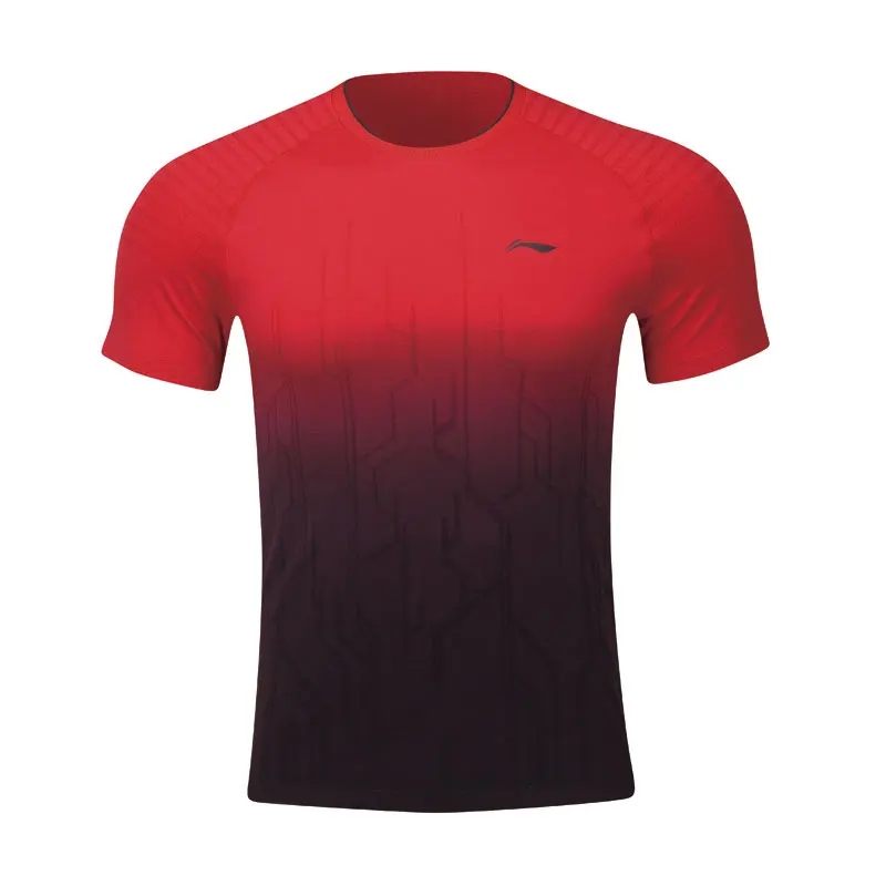 Мужские футболки для бадминтона Li Ning спортивные стандартного кроя из сухой