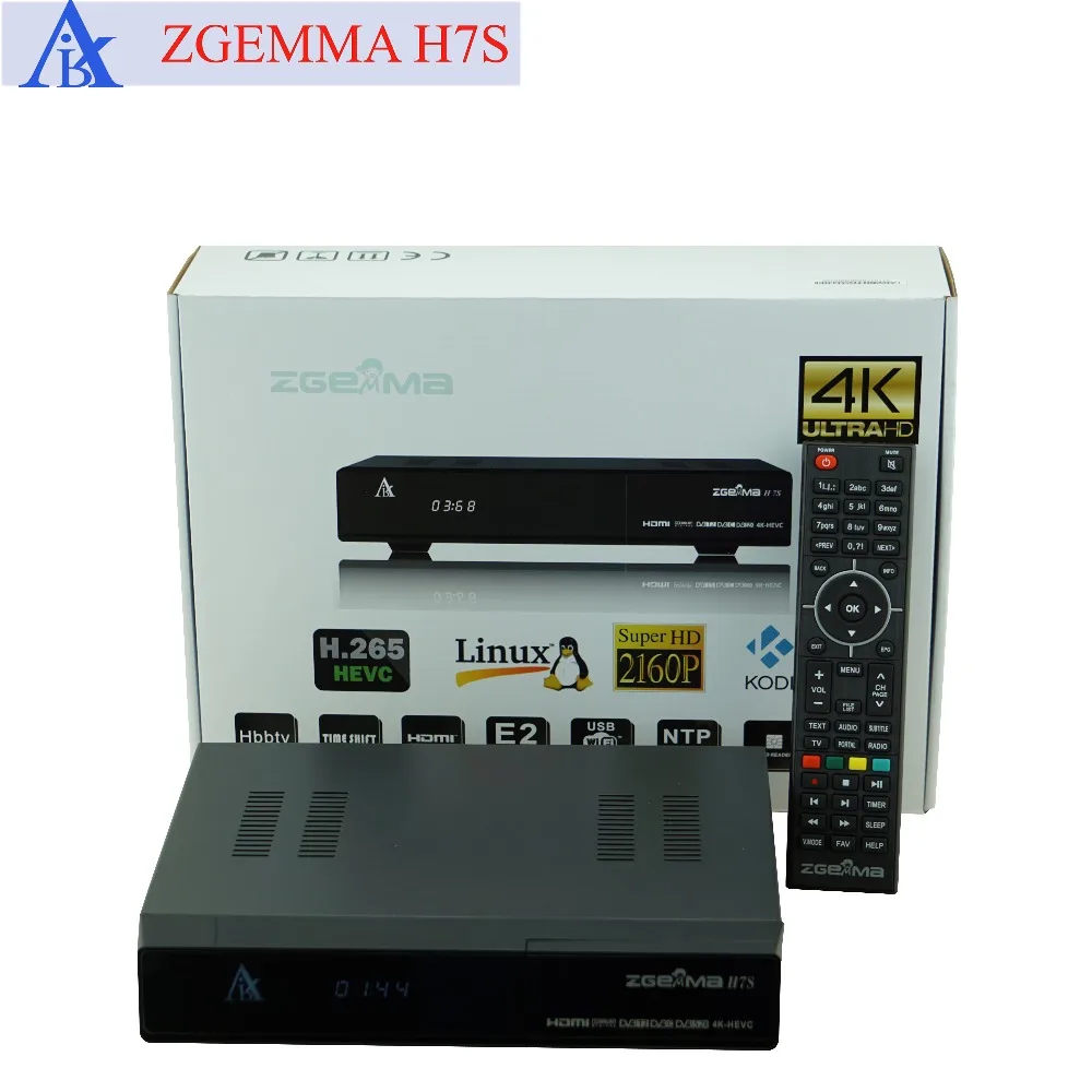 ТВ приемник zgemma h7s 4k ultra hd twin dvb s2x/s2 + t2 & c поддержка мультипотока и ci plus|dvb c|dvb t2hd tv