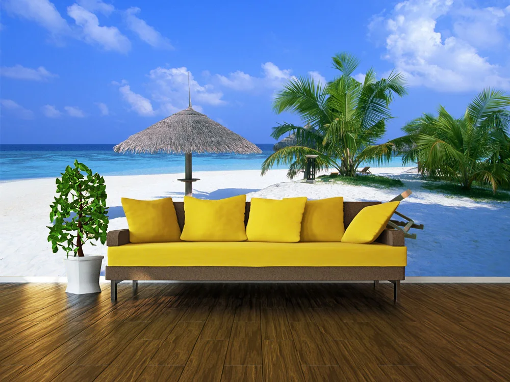 Оптовая продажа пейзаж Lanscape песчаный пляж 3d настенные фотообои для гостиной и
