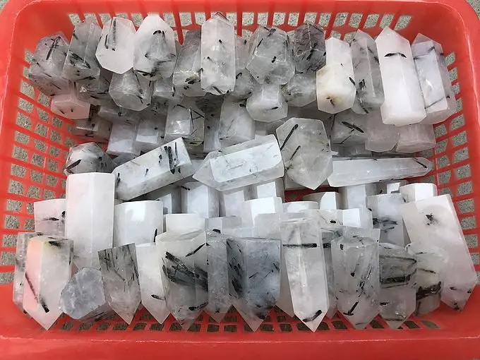 2 фунта натуральный черный турмалин рутилированный кварцевый кристалл палочка