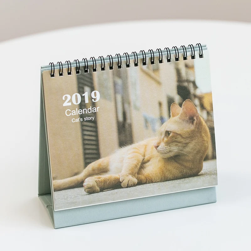 small orange cat Милые кошки Настольный календарь Настольный календарь офисная поставка стоящая органайзер для бумаг планировщик расписаний принт календаря - Цвет: small orange cat