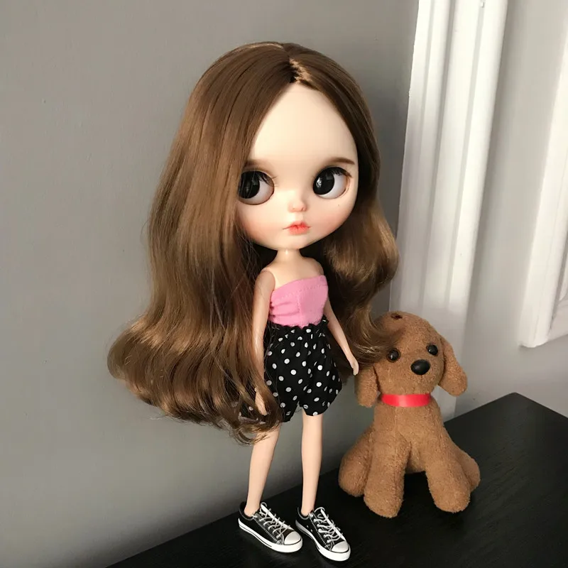 Новинка 2 шт./компл. Одежда для кукол блайз розовый желтый черный топ + короткие